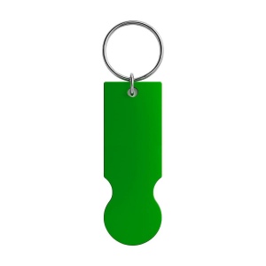 Porte-clés en aluminium recyclé avec jeton pour chariot de courses. 12