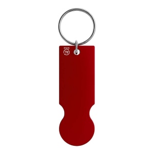 Porte-clés en aluminium recyclé avec jeton pour chariot de courses. 13
