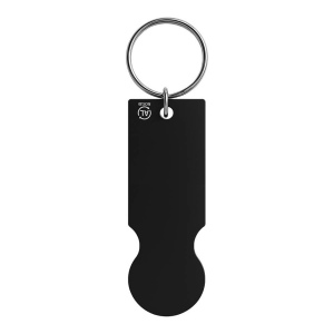 Porte-clés en aluminium recyclé avec jeton pour chariot de courses. 15