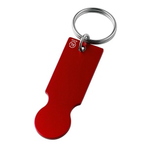Porte-clés en aluminium recyclé avec jeton pour chariot de courses. 5