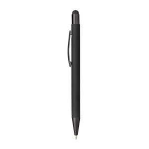 Stylo a bouton en aluminium gomme. Clip et details metallises assortis 9