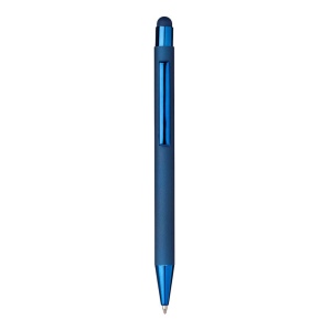 Stylo a bouton en aluminium gomme. Clip et details metallises assortis 3
