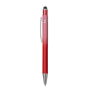 Stylo a bouton en aluminium gomme. Corps degrade, clip et details metallises 10