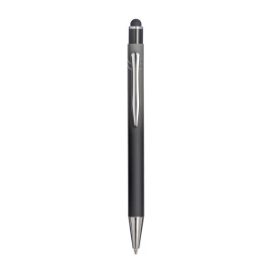 Stylo a bouton en aluminium gomme. Corps degrade, clip et details metallises 6