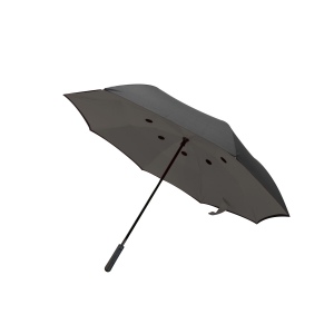Parapluie demi-golf reverse poignée droite noir gris 2
