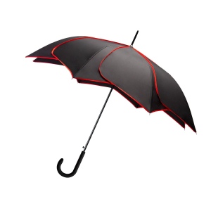 Parapluie citadin lotus noir galon rouge 2