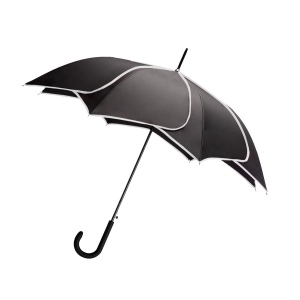 Parapluie citadin lotus noir galon rouge 3