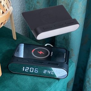 Réveil et Wireless charger "Adelaine"