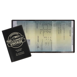 Porte carte grise 3 volets - Façon Maroquinerie - Gomme unie 2