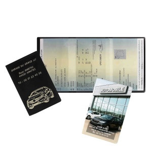 Porte carte grise 3 volets - Gomme unie 3
