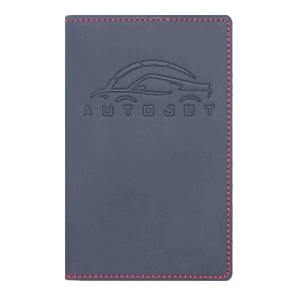 Porte carte grise 3 volets - Façon Maroquinerie - Gomme Unie - Embossage