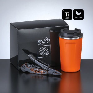 Travel Set II : mug à café nordic, 350 ml & outil multifonction optima titanium 3