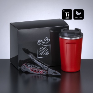 Travel Set II : mug à café nordic, 350 ml & outil multifonction optima titanium 4