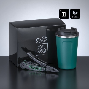 Travel Set II : mug à café nordic, 350 ml & outil multifonction optima titanium 6