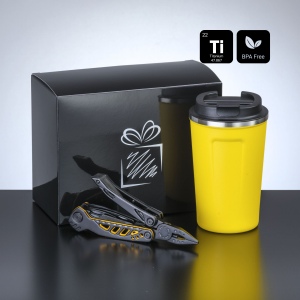 Travel Set II : mug à café nordic, 350 ml & outil multifonction optima titanium 2