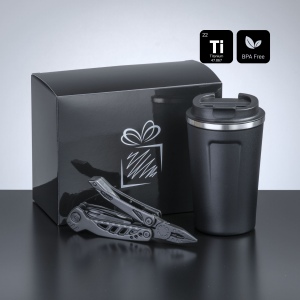 Travel Set II : mug à café nordic, 350 ml & outil multifonction optima titanium 8