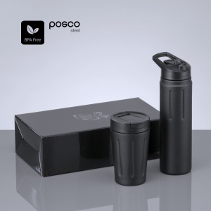 Scandic Drinking Set : mug isotherme 350 ml et gourde en acier 750 ml 2