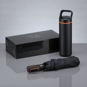 Outdoor Set : gourde en acier 650 ml et parapluie automatique 4