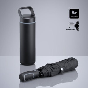 Outdoor Set : gourde en acier 650 ml et parapluie automatique 2