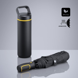 Outdoor Set : gourde en acier 650 ml et parapluie automatique 3