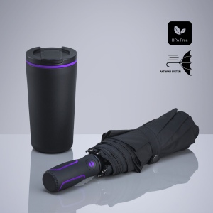 Travel Set : mug isotherme 370 ml et parapluie automatique 6