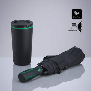 Travel Set : mug isotherme 370 ml et parapluie automatique 8
