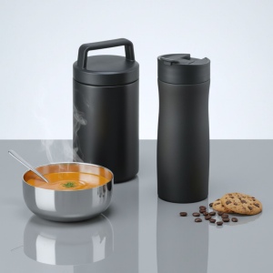 Porcelain Set : mug isotherme 630 ml et récipient alimentaire 800 ml avec revêtement en porcelaine 3