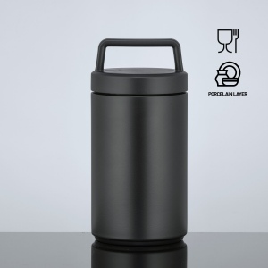 Porcelain Set : mug isotherme 630 ml et récipient alimentaire 800 ml avec revêtement en porcelaine 4