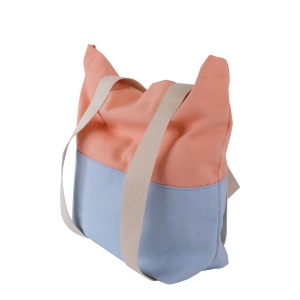 Sac en coton bicolore avec des anses lâches 3