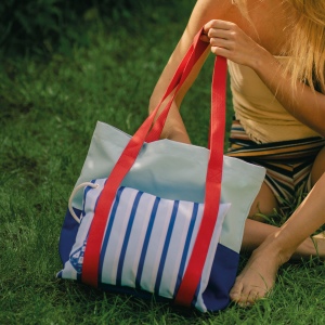 Sac en coton bicolore avec des anses lâches 4