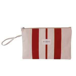 Trousse plate en coton avec sangle 3