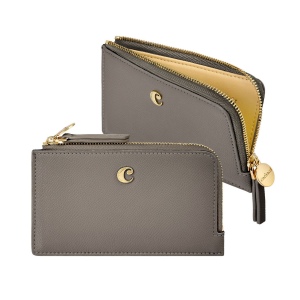 Porte-cartes zip Séraphine Taupe