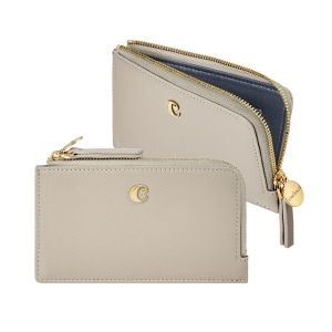 Porte-cartes zip Séraphine Light Grey