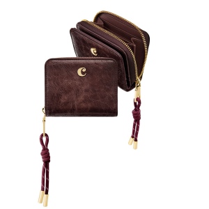 Portefeuille avec flap Philomène Burgundy