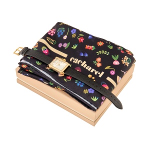 Parure Séraphine Black (montre & foulard)