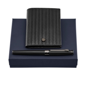 Parure Interlace Black (stylo plume & porte-cartes)