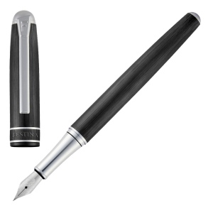 Stylo plume Classicals Brushed Black & Chrome