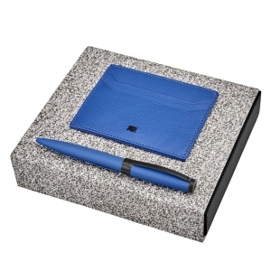 Parure CERRUTI 1881 Bright Blue (stylo bille & porte-cartes)