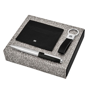 Parure CERRUTI 1881 (stylo bille, porte-clefs & porte-cartes)