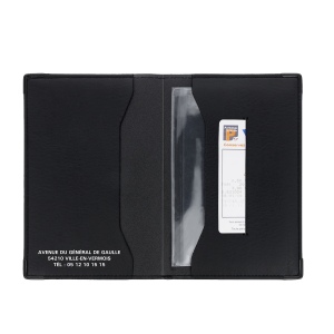 Porte carte grise 2 volets - Façon Maroquinerie - Premium