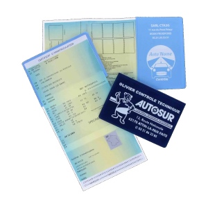 Porte carte grise 3 volets dont 2 volets en cristal - Gomme unie 2