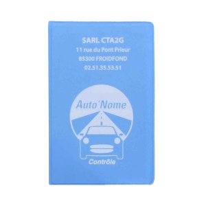 Porte carte grise 3 volets dont 2 volets en cristal - Gomme unie