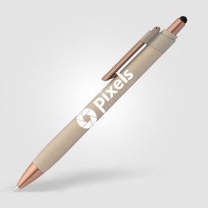 Stylo bille stylet York, plastique recyclé, finition bronze (+Sérigraphie) 21