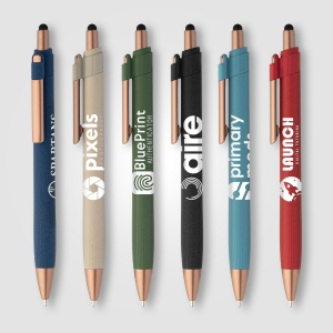 Stylo bille stylet York, plastique recyclé, finition bronze (+Sérigraphie) 23