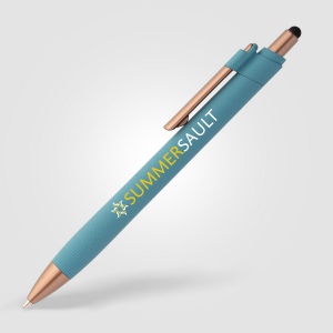 Stylo bille stylet York, plastique recyclé, finition bronze (+Sérigraphie) 4