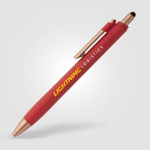 Stylo bille stylet York, plastique recyclé, finition bronze (+Sérigraphie) 5