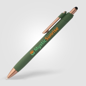 Stylo bille stylet York, plastique recyclé, finition bronze (+Sérigraphie) 3