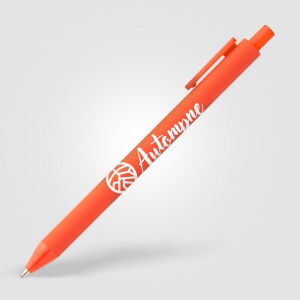 Stylo Bloom en plastique recyclé avec corps soft-touch et mécanisme rétractable (+Sérigraphie) 25
