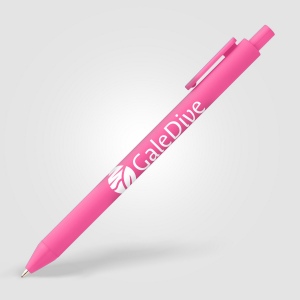 Stylo Bloom en plastique recyclé avec corps soft-touch et mécanisme rétractable (+Sérigraphie) 27