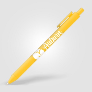 Stylo Bloom en plastique recyclé avec corps soft-touch et mécanisme rétractable (+Sérigraphie) 35